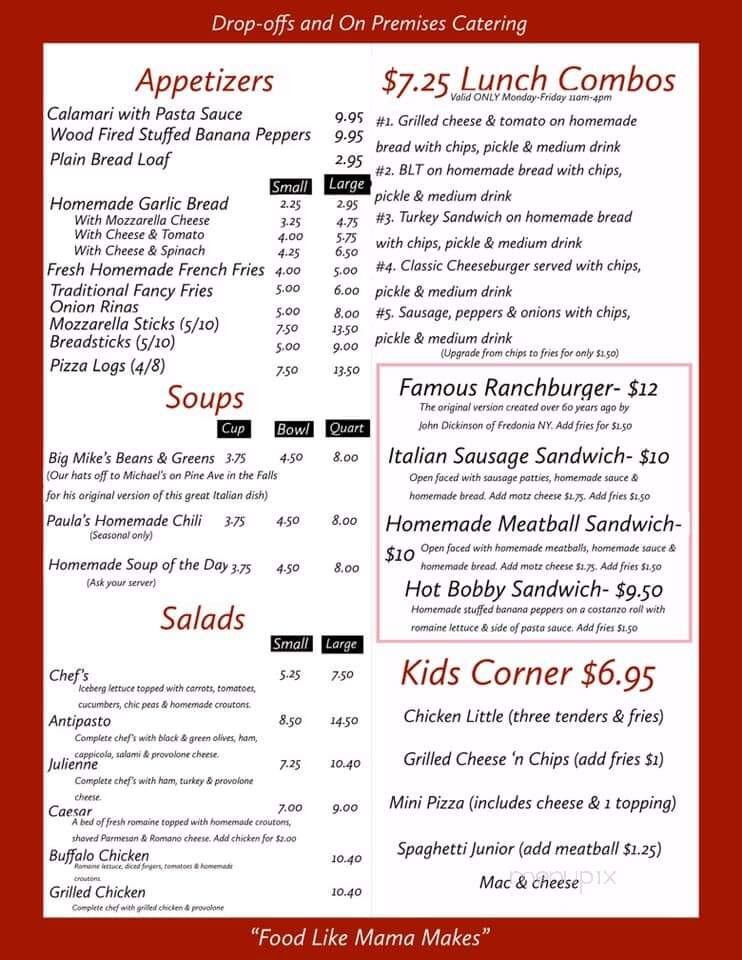 Gianni Mazia's on Main - Clarence, NY menu_pic