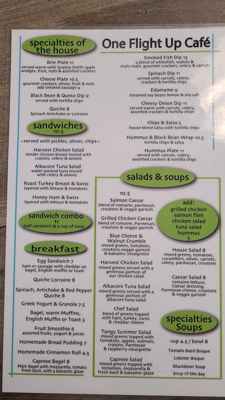One Flight Up - Mount Dora, FL menu_pic