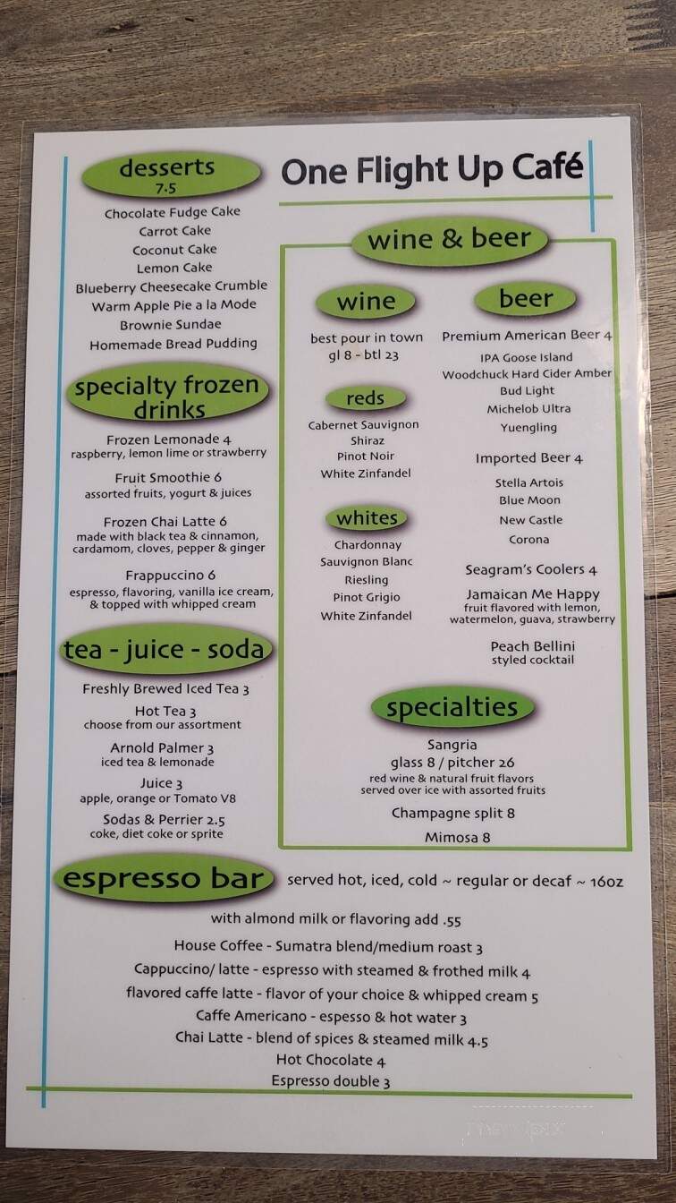 One Flight Up - Mount Dora, FL menu_pic