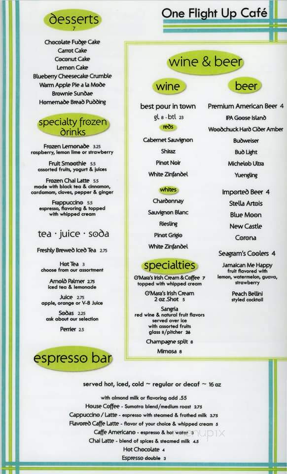 One Flight Up - Mount Dora, FL menu_pic