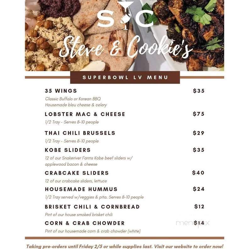 Steve & Cookie's By The Bay - Margate City, NJ menu_pic