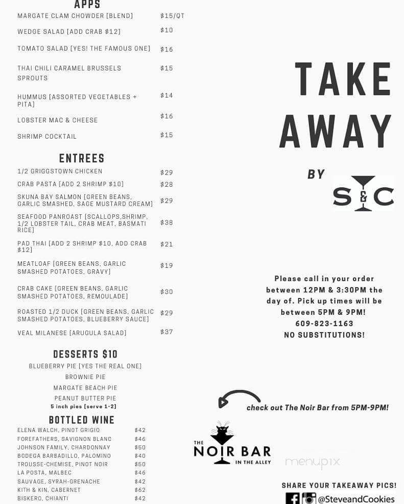 Steve & Cookie's By The Bay - Margate City, NJ menu_pic
