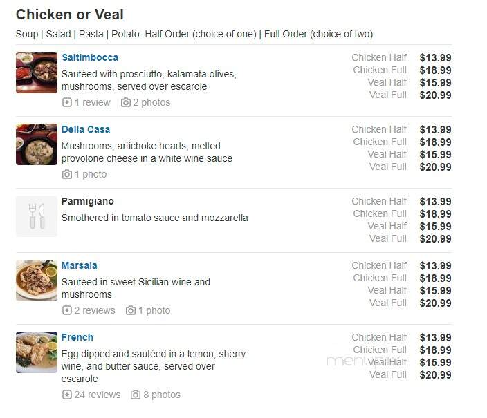 Papa Joe's Italian Eatery - Rochester, NY menu_pic