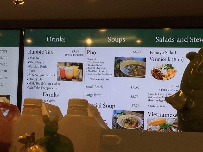 Yeh Yeh's Sandwiches - Lynnwood, WA menu_pic