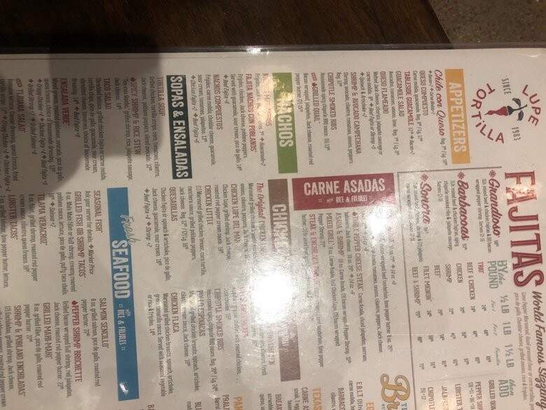 Lupe Tortilla - Cypress, TX menu_pic