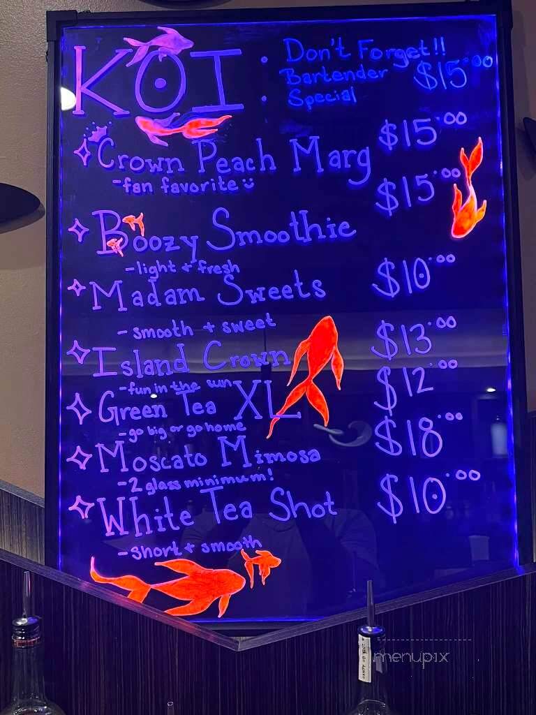 Koi Japanese Hibachi & Sushi - Martinez, GA menu_pic