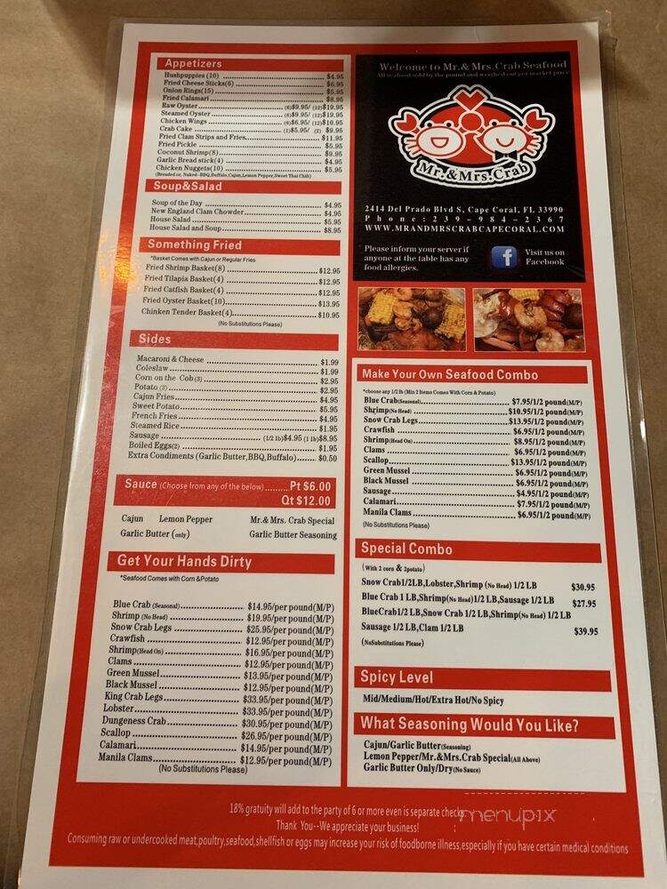 Mr and Mrs Crab - Cape Coral, FL menu_pic