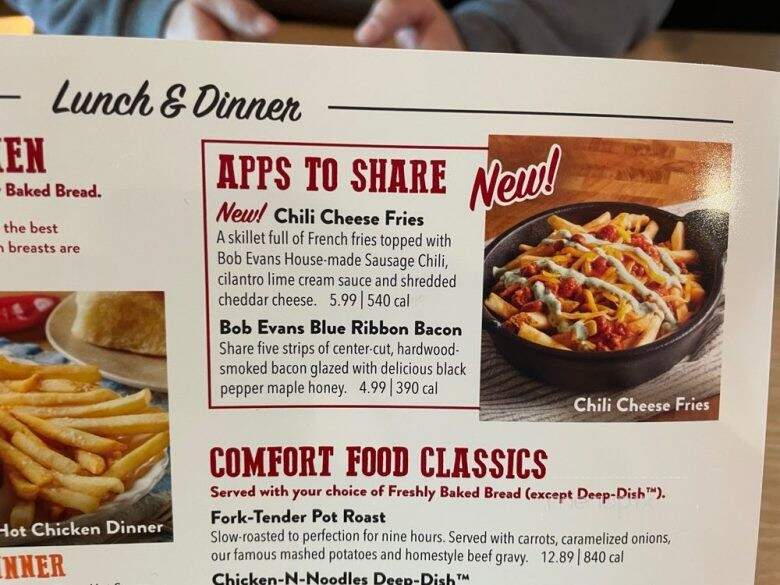 Bob Evans - Hebron, OH menu_pic