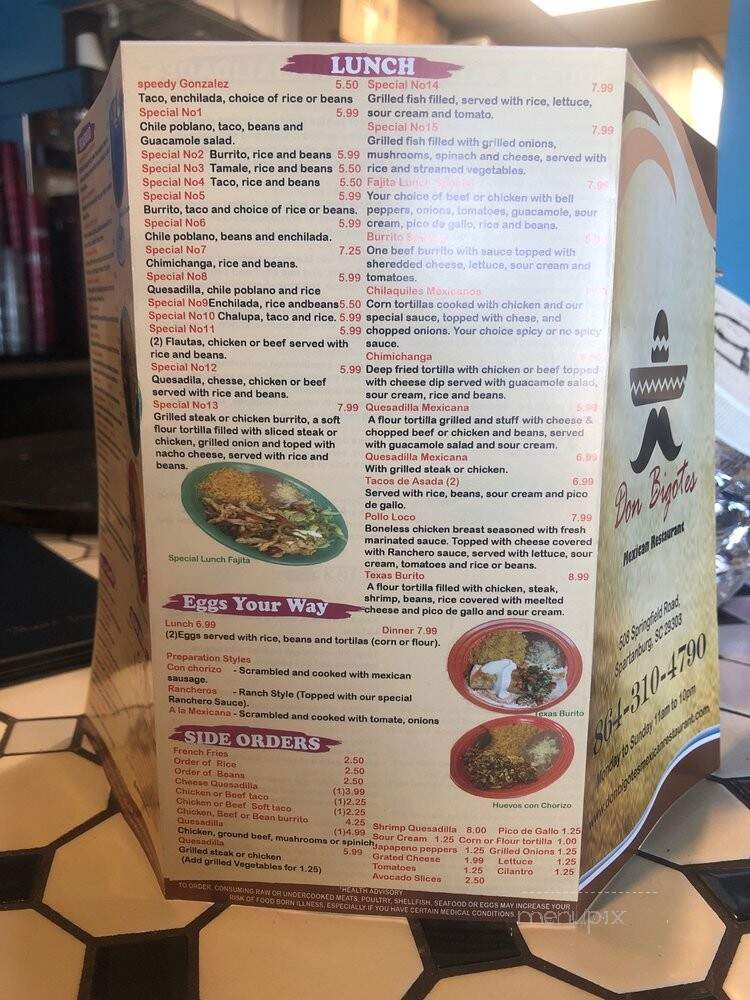 Don Bigotes - Spartanburg, SC menu_pic