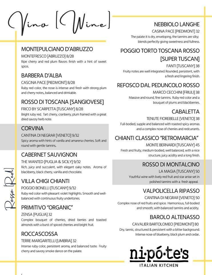Nipote's Italian Kitchen - Muskegon, MI menu_pic