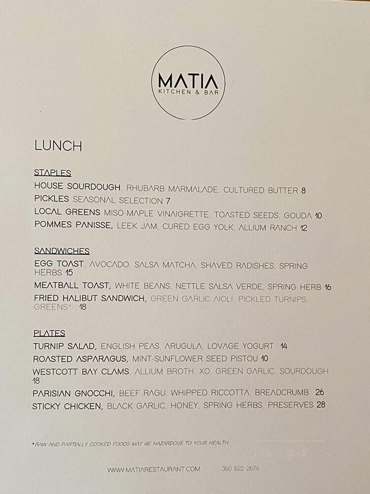 Matia Kitchen & Bar - Eastsound, WA