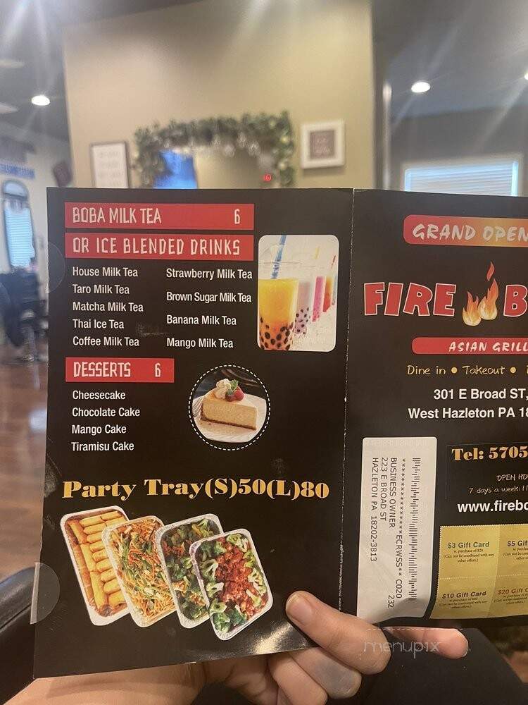 Fire Bowl - West Hazleton, PA menu_pic