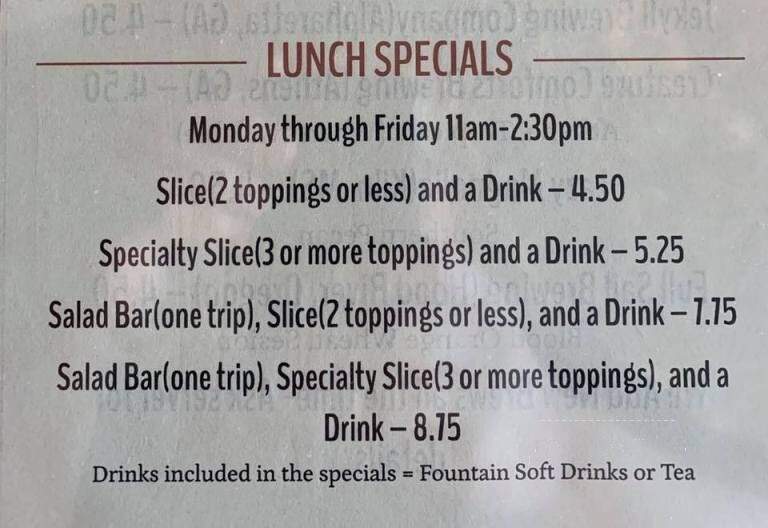 Matt's Smalltown Pizza - Senoia, GA menu_pic