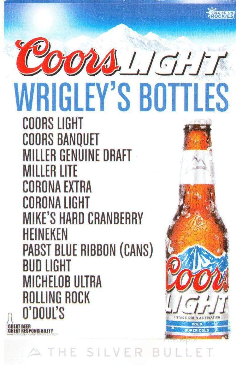 Wrigley's Chicago Sports Bar - Golden, CO menu_pic