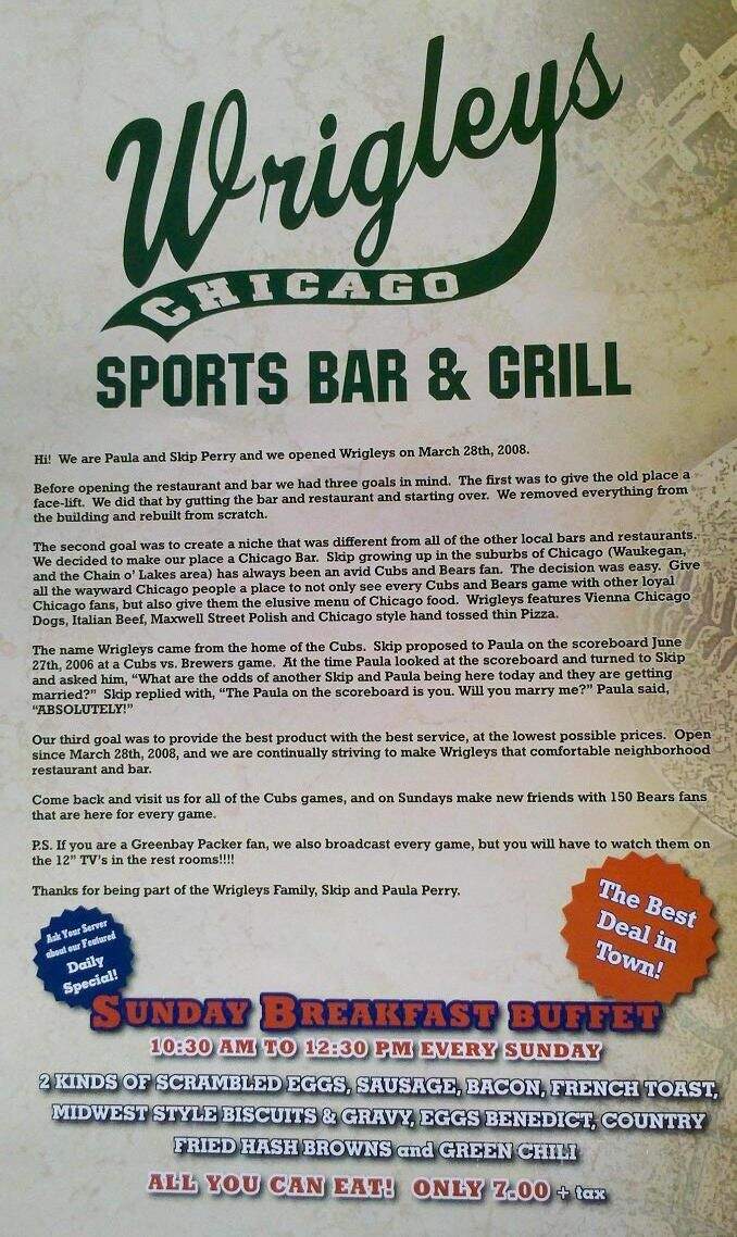Wrigley's Chicago Sports Bar - Golden, CO menu_pic