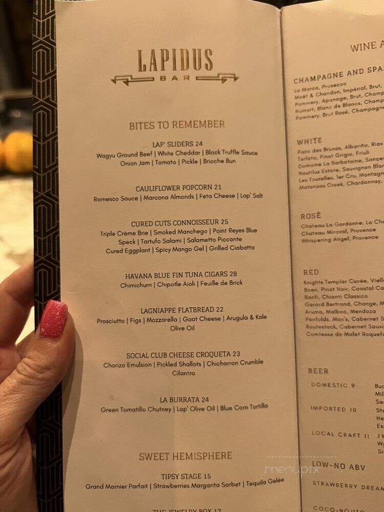 Lapidus Lounge - Miami Beach, FL menu_pic