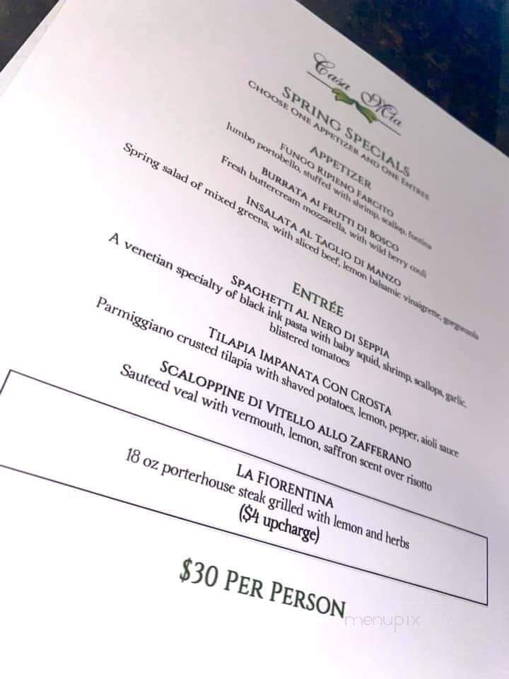 Casa Mia On The Green - Rocky Hill, CT menu_pic