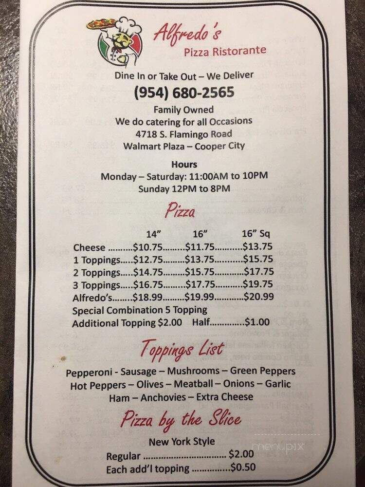 Alfredo's Pizza & Restaurant - Cooper City, FL