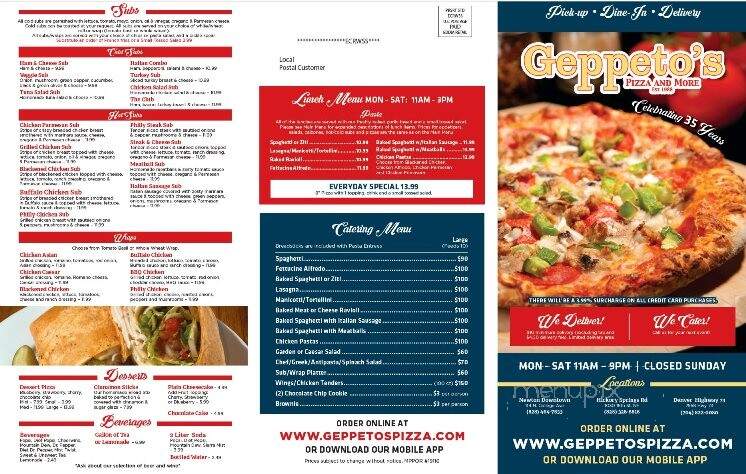 Geppeto's Of Newton - Newton, NC menu_pic