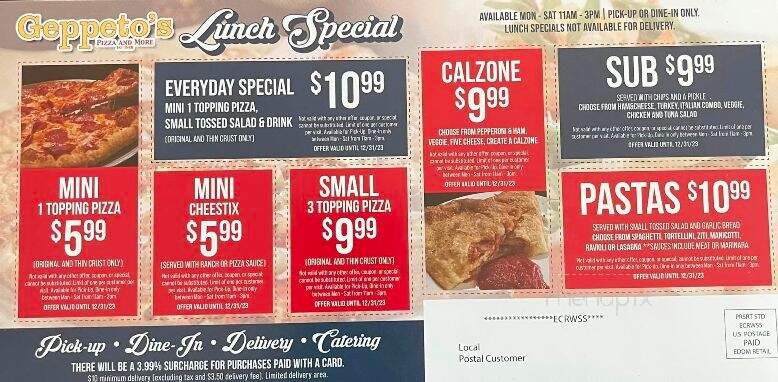 Geppeto's Of Newton - Newton, NC menu_pic