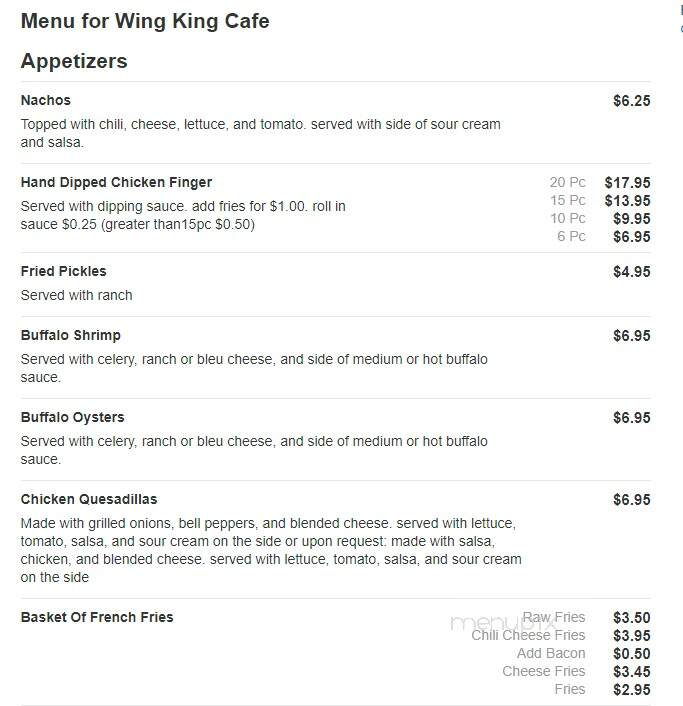Wing King Cafe - Rock Hill, SC