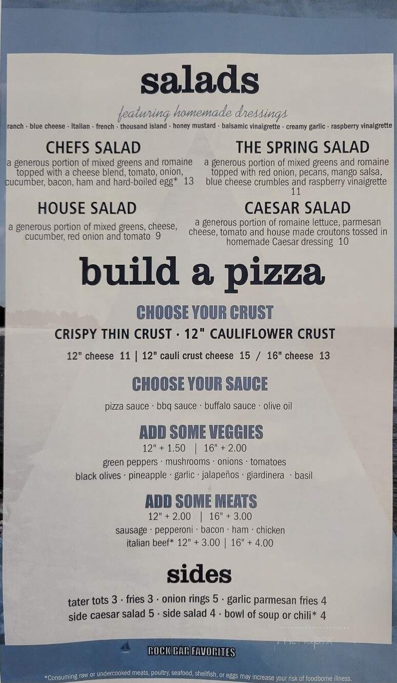 The Rock Bar - Genoa City, WI menu_pic