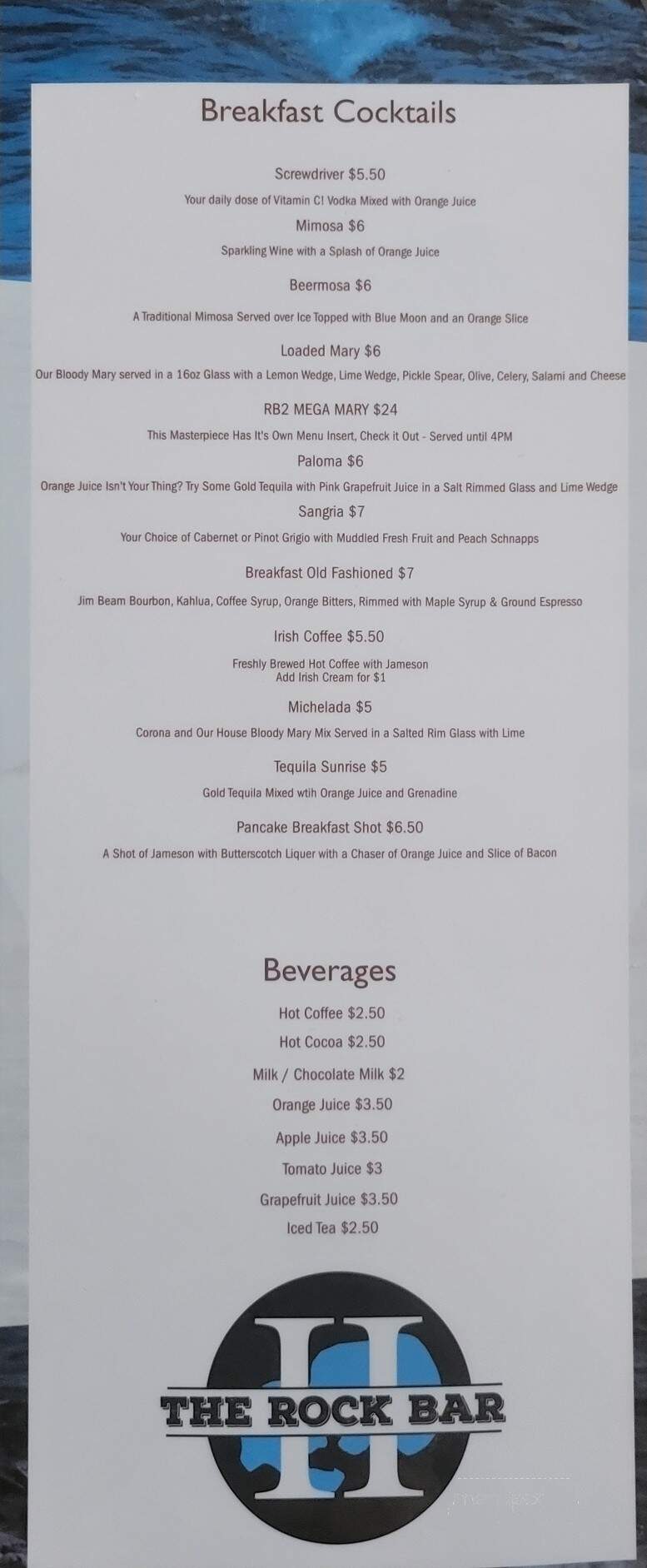 The Rock Bar - Genoa City, WI menu_pic