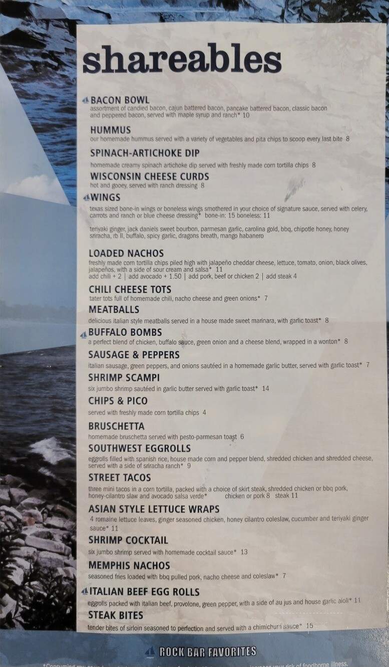 The Rock Bar - Genoa City, WI menu_pic