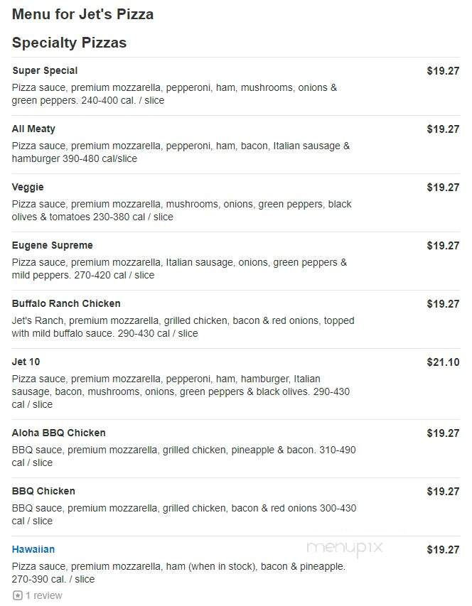 Jet's Pizza - Green Bay, WI menu_pic