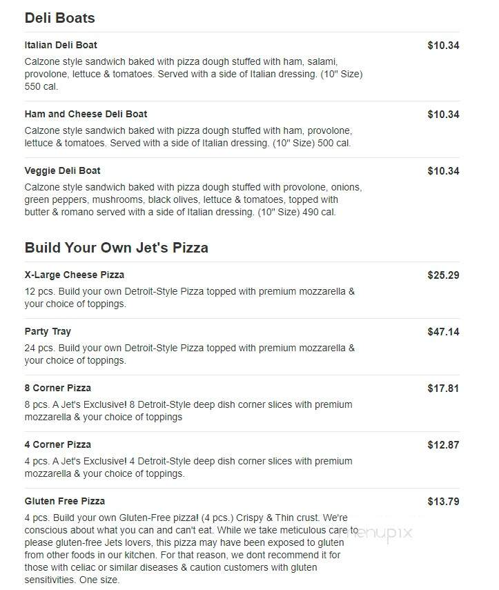 Jet's Pizza - Green Bay, WI menu_pic