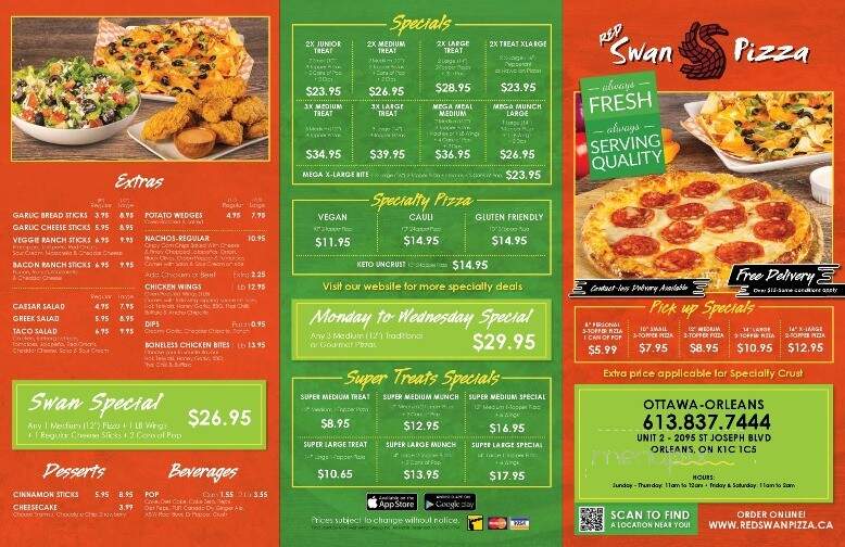 Red Swan Pizza - Ottawa, ON menu_pic