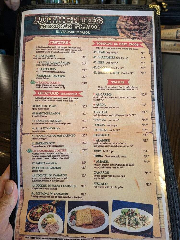 Costere Mexican Restaurant - Lakewood, CO menu_pic