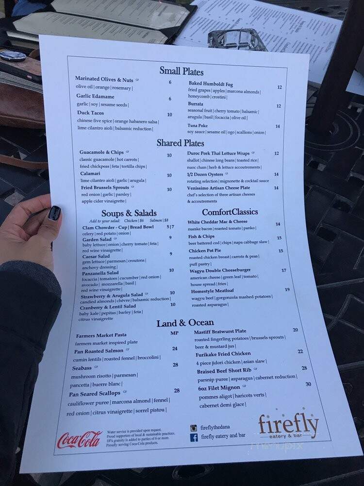 Firefly at the Dana Mission Bay - San Diego, CA menu_pic