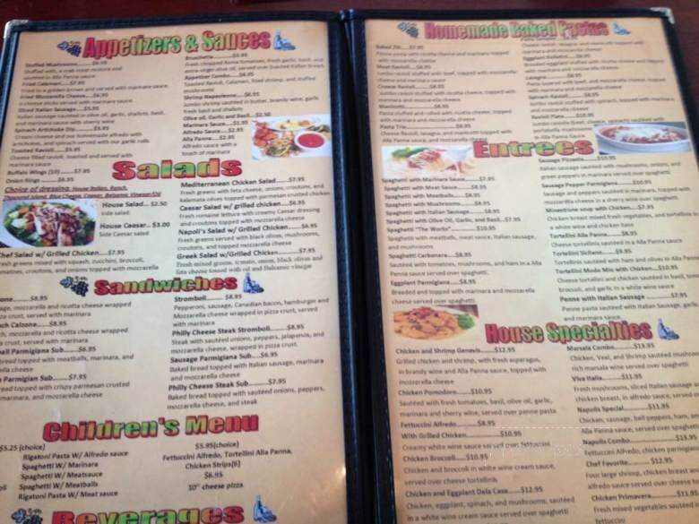 Napoli's Italian Restaurant - Ponca City, OK menu_pic