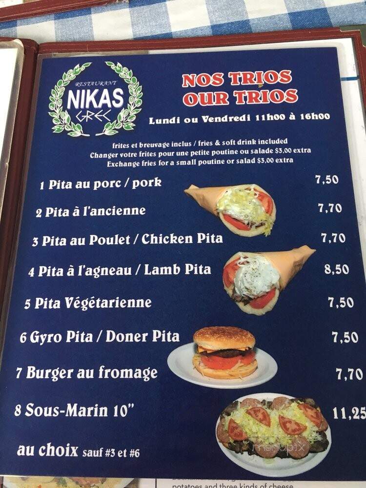 Nikas - Montreal, QC menu_pic