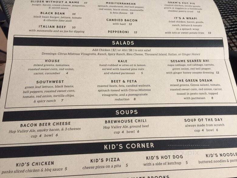 Hop Valley Brewing Co. - Eugene, OR menu_pic