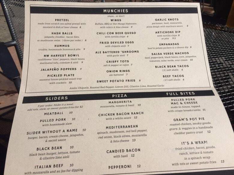 Hop Valley Brewing Co. - Eugene, OR menu_pic