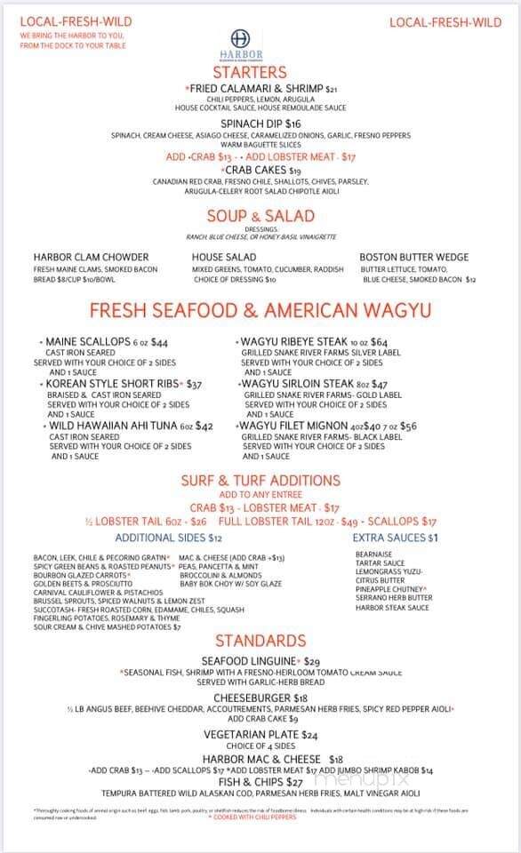 Harbor Seafood & Steak Co. - Salt Lake City, UT menu_pic