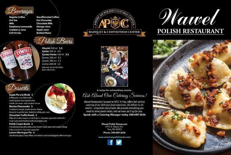 American Polish Cultural Center - Troy, MI menu_pic