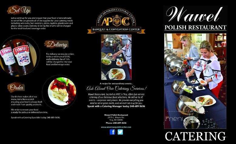 American Polish Cultural Center - Troy, MI menu_pic