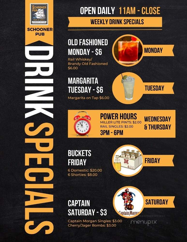 Schooner Pub - Port Washington, WI menu_pic