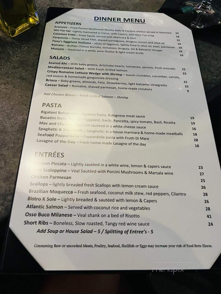 The Bistro K - Laguna Niguel, CA menu_pic