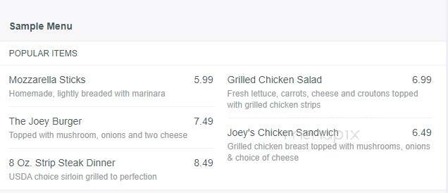 Kendall Tavern - Massillon, OH menu_pic