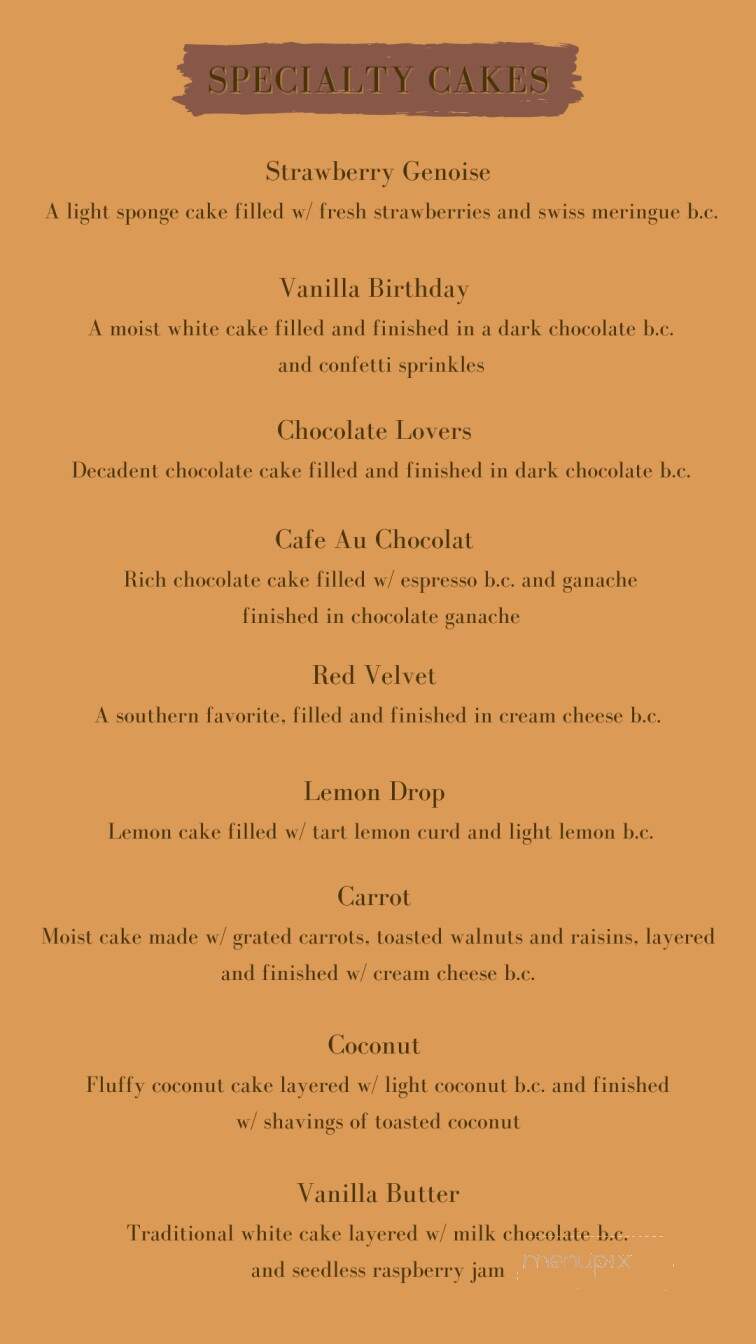 On The Rise Baking - Worcester, MA menu_pic