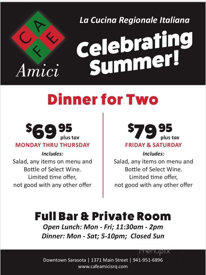 Cafe Amici Downtown - Sarasota, FL menu_pic
