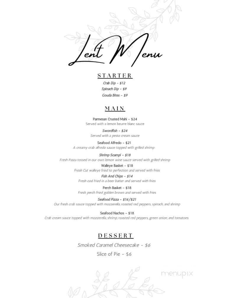 Corner Landing - Ionia, MI menu_pic