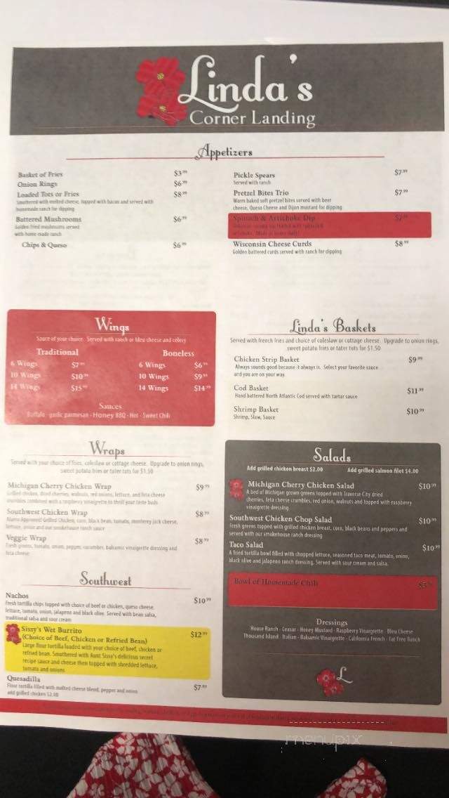 Corner Landing - Ionia, MI menu_pic