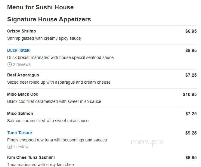 Sushi House - Concord, MA menu_pic