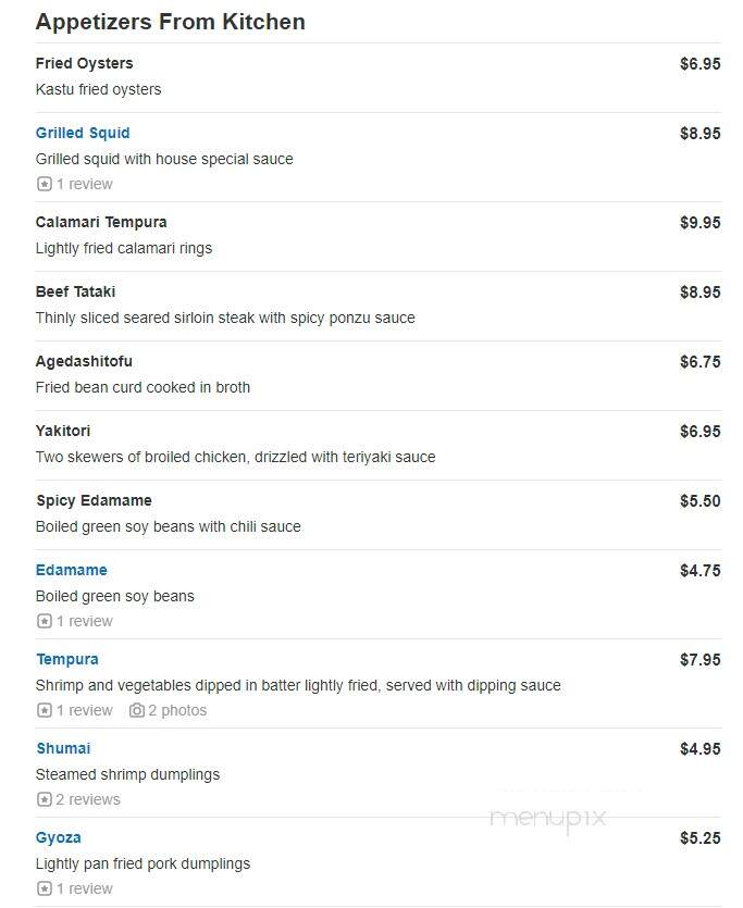 Sushi House - Concord, MA menu_pic