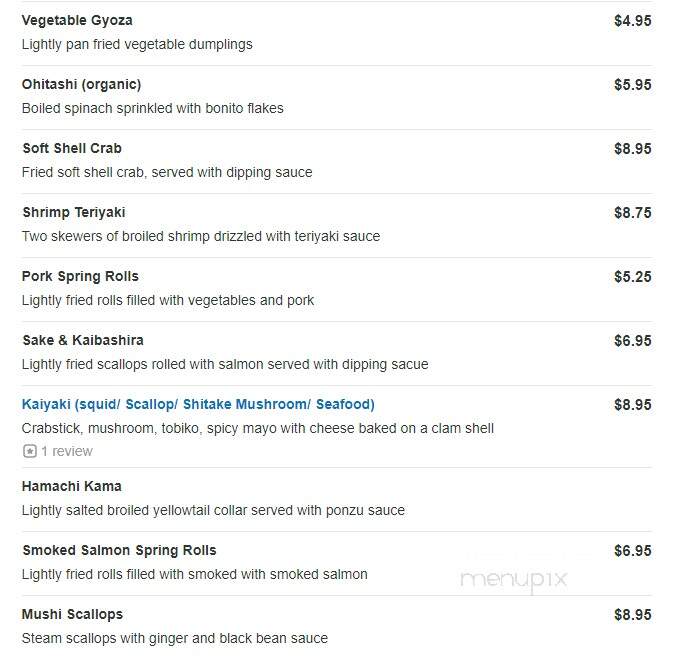 Sushi House - Concord, MA menu_pic